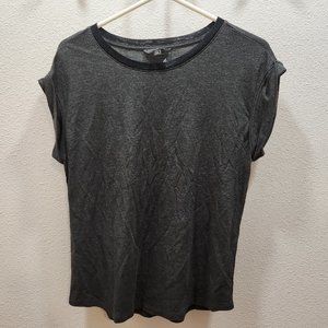 Banana Republic Charcoal Grey Tee with Black Sparkly trim